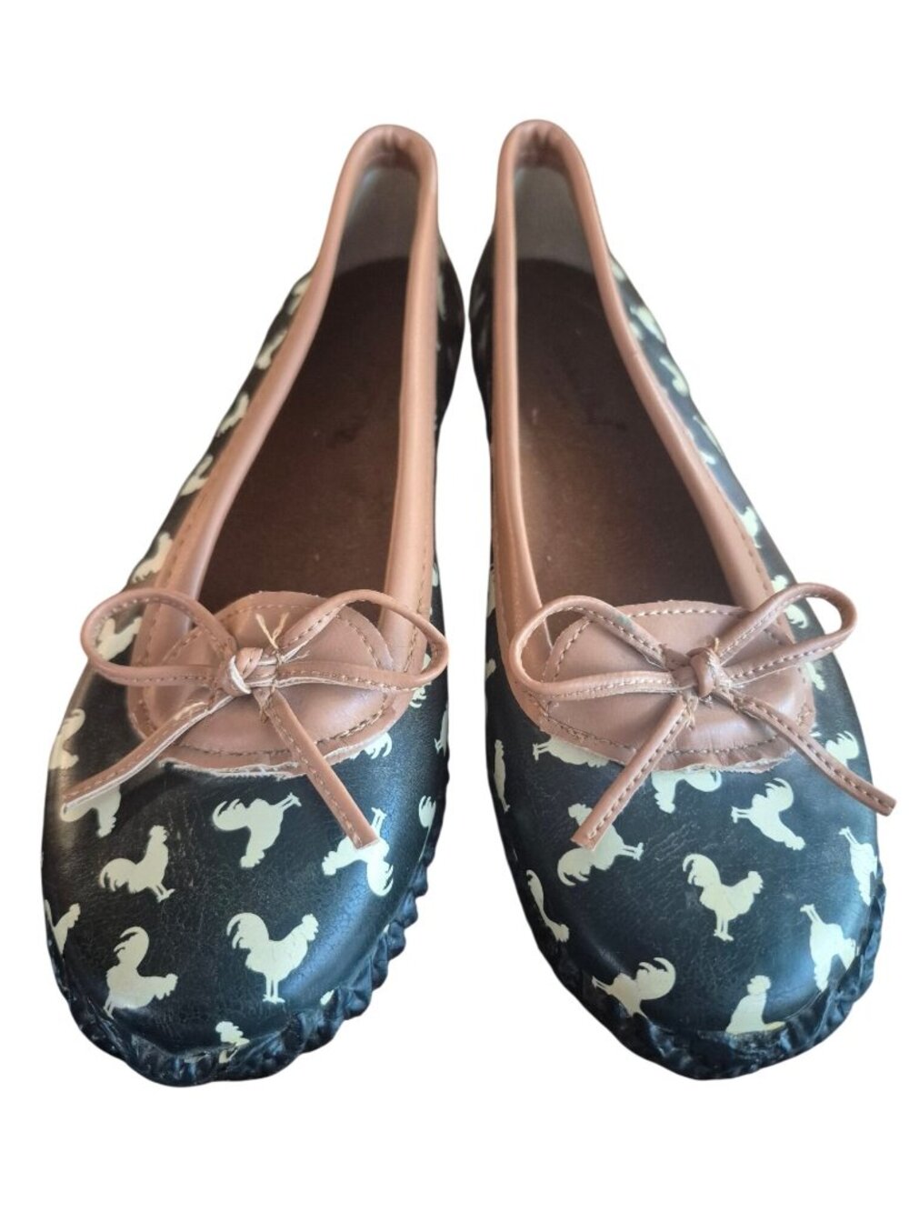 Western Chief Rooster Pattern Skimmer Shoes Size 7